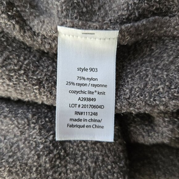 Barefoot Dreams Cozychic Cardigan Taupe Open Front Lagenlook Poncho Wrap Sweater - Picture 9 of 13